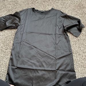 Black satin t shirt dress (very short)